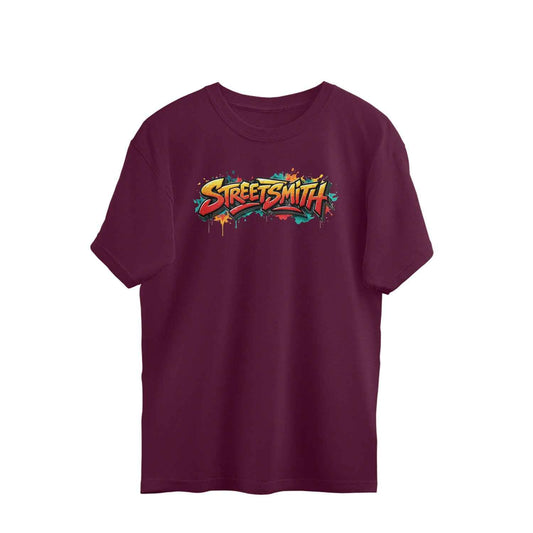 StreetSmith Summer Vibe Oversized T-Shirt for Men Burgundy