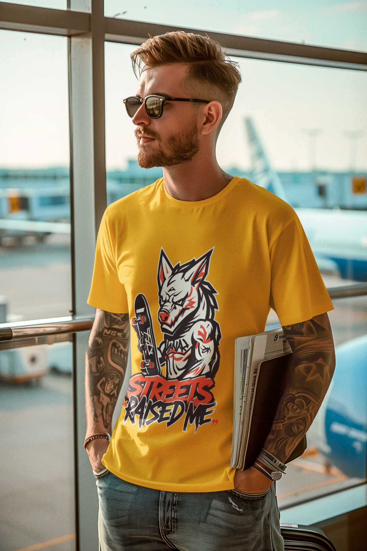 StreetSmith's Round Neck Half Sleeve T-Shirt Yellow