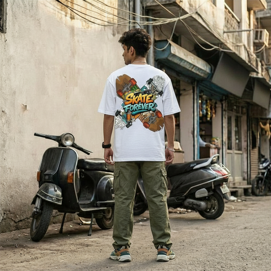 StreetSmith Summer Vibe Oversized T-Shirt Streetwear Outfits Men white | StreetSmith