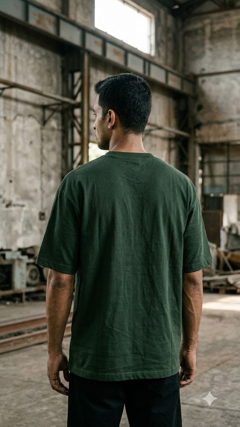 Oversized Bottle Green T-Shirt Streetwear Outfits Men | Premium Cotton | StreetSmith