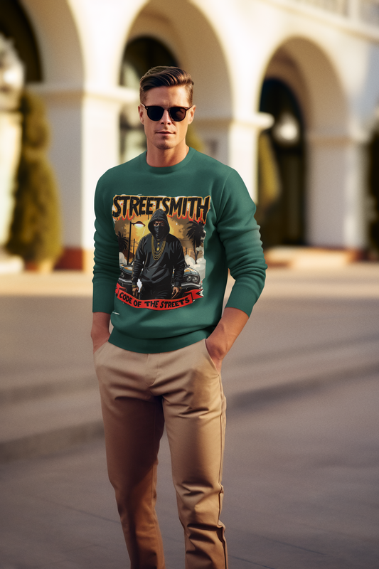 StreetSmith's Full Sleeve Round Neck SweatShirt Green