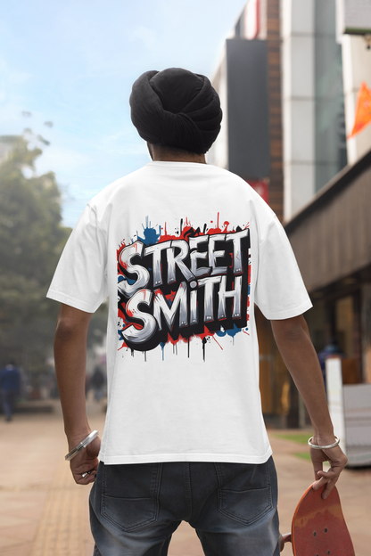 StreetSmith'S Premium Half Sleeve Round Neck T-Shirt White | Streetwear Outfits Men | StreetSmith