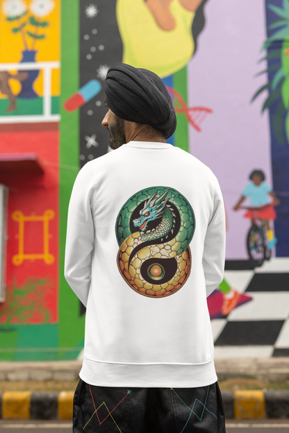 StreetSmith's  Round Neck Full Sleeve SweatShirt White