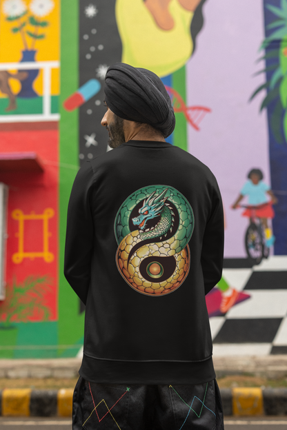 StreetSmith's  Round Neck Full Sleeve SweatShirts Black