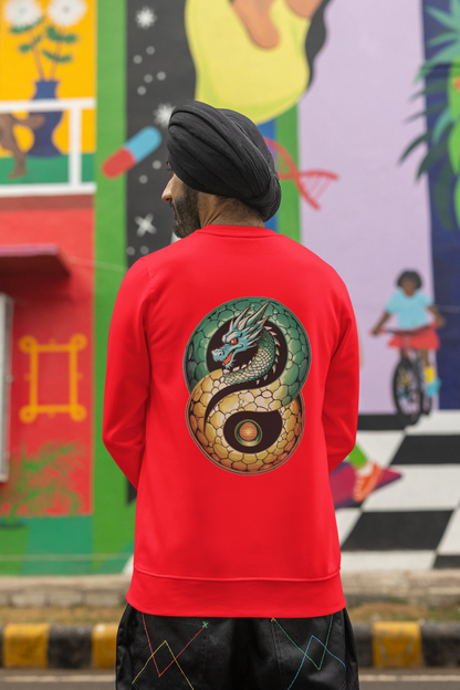 StreetSmith's  Round Neck Full Sleeve SweatShirt Red