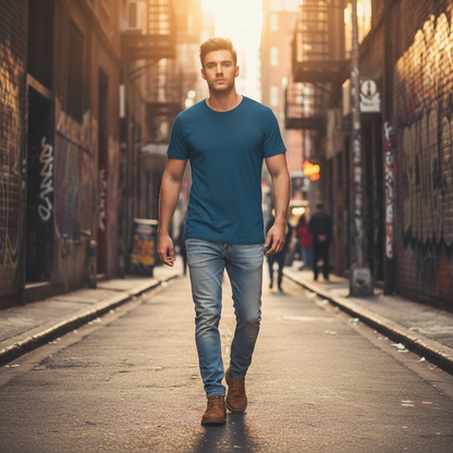 StreetSmiths Roundneck Half Sleeve T-shirt Navy Blue | Streetwear Outfits Men | StreetSmith