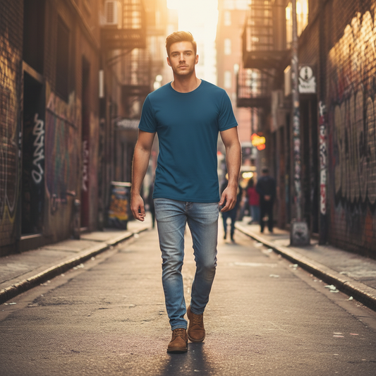 StreetSmiths Roundneck Half Sleeve T-shirt Navy Blue | Streetwear Outfits Men | StreetSmith
