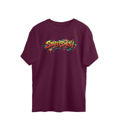 StreetSmith Summer Vibe Oversized T-Shirt for Men Burgundy