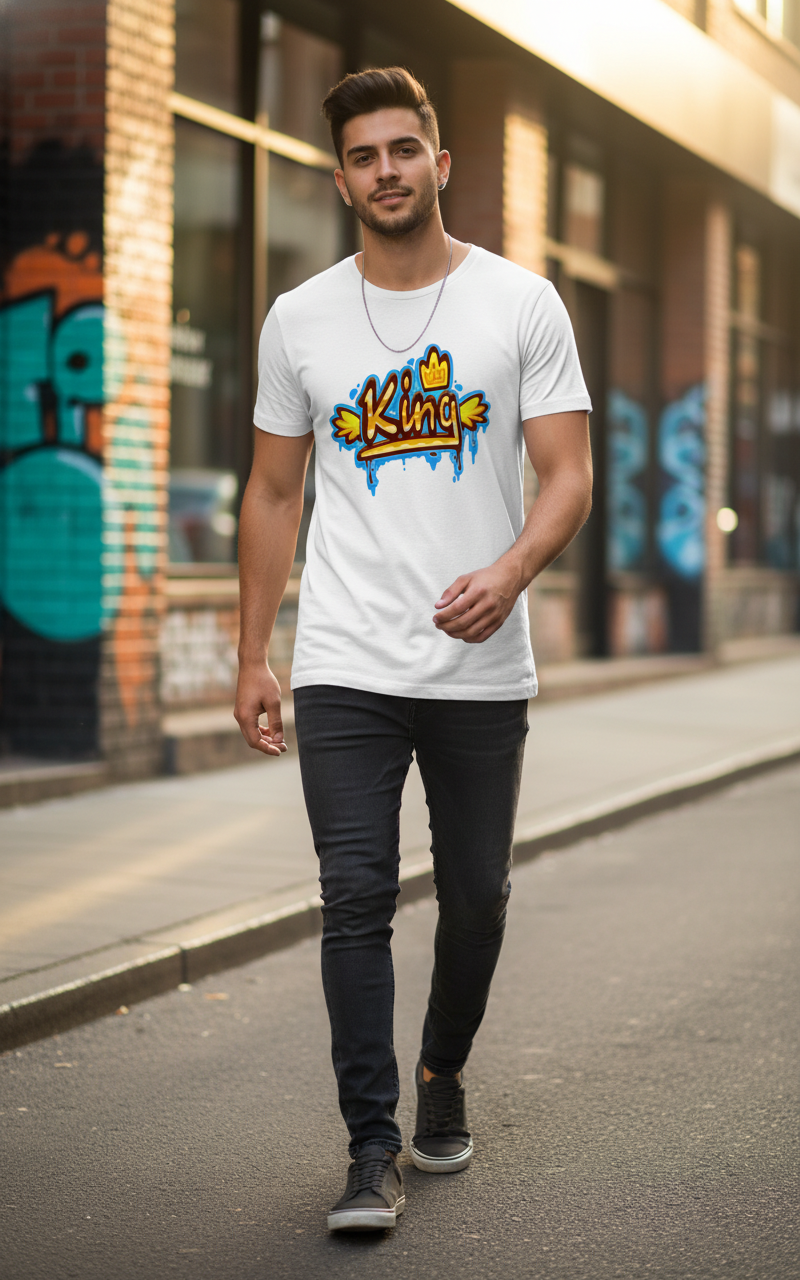 StreetSmith's  Half Sleeve Round Neck T-shirt White Streetwear Outfits Men | StreetSmith