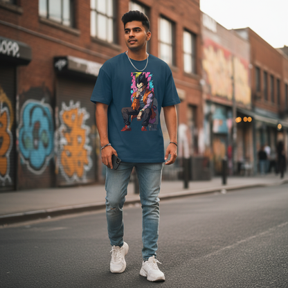 Oversized Navy Blue T-Shirt Streetwear Outfits Men | Half Sleeve | StreetSmith
