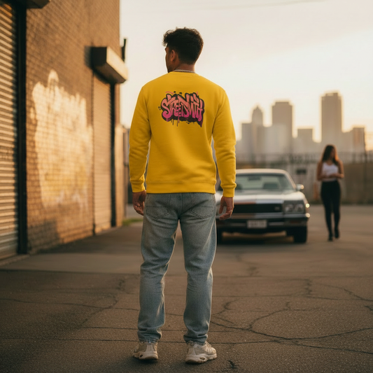 StreetSmith's Full Sleeve Round Neck SweatShirt Yellow | Streetwear Outfits Men | StreetSmith