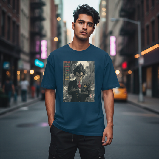 Oversized Blue T-Shirt for Men | Premium Cotton Streetwear | Half Sleeve