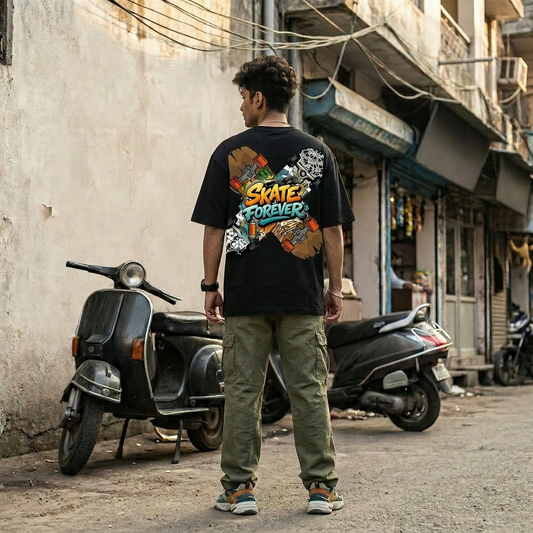 StreetSmith Summer Vibe Oversized T-Shirt Streetwear Outfits Men Black | StreetSmith