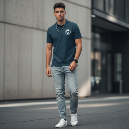 Navy Blue Polo T-Shirt Streetwear Outfits Men - Half Sleeve Premium Cotton
