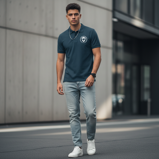 Navy Blue Polo T-Shirt Streetwear Outfits Men - Half Sleeve Premium Cotton
