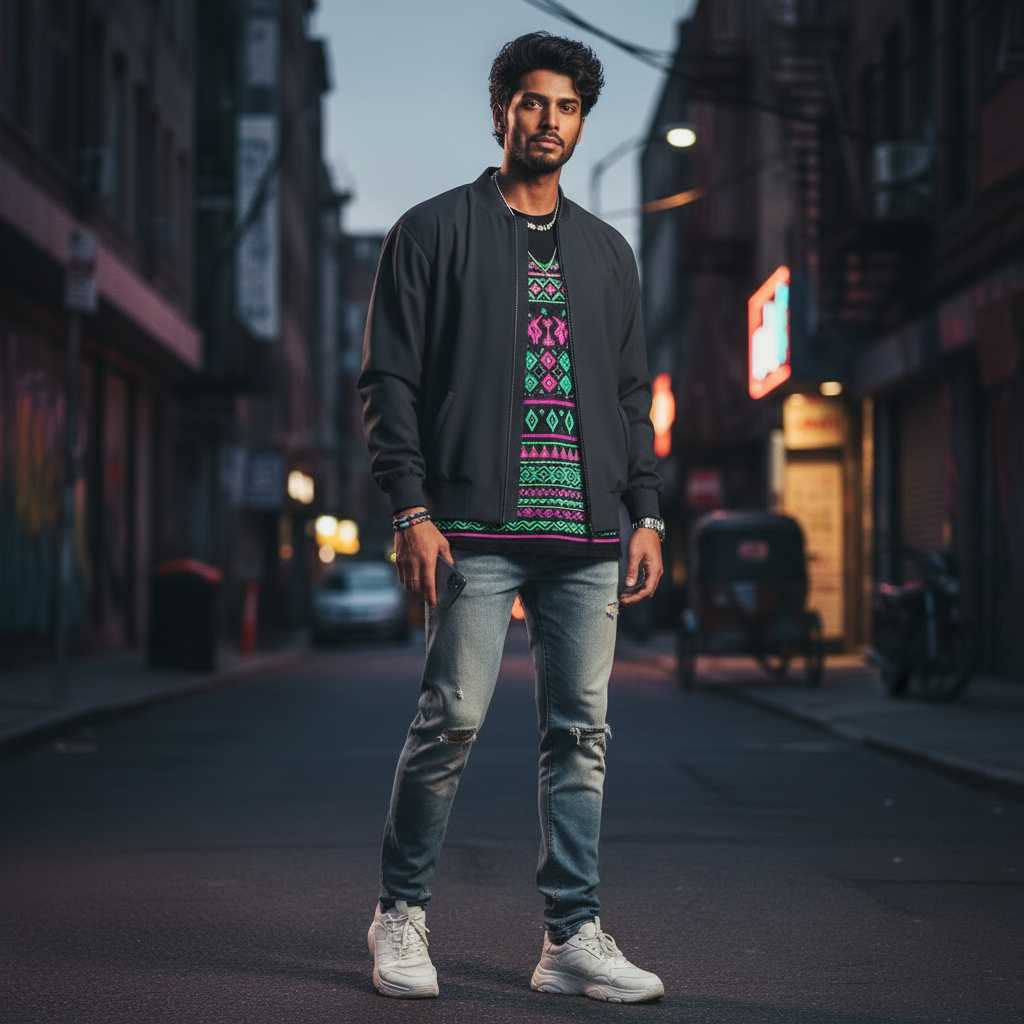 Black Bomber Jacket for Men - Streetwear Outfits Men Need for Structured Lightweight Layering