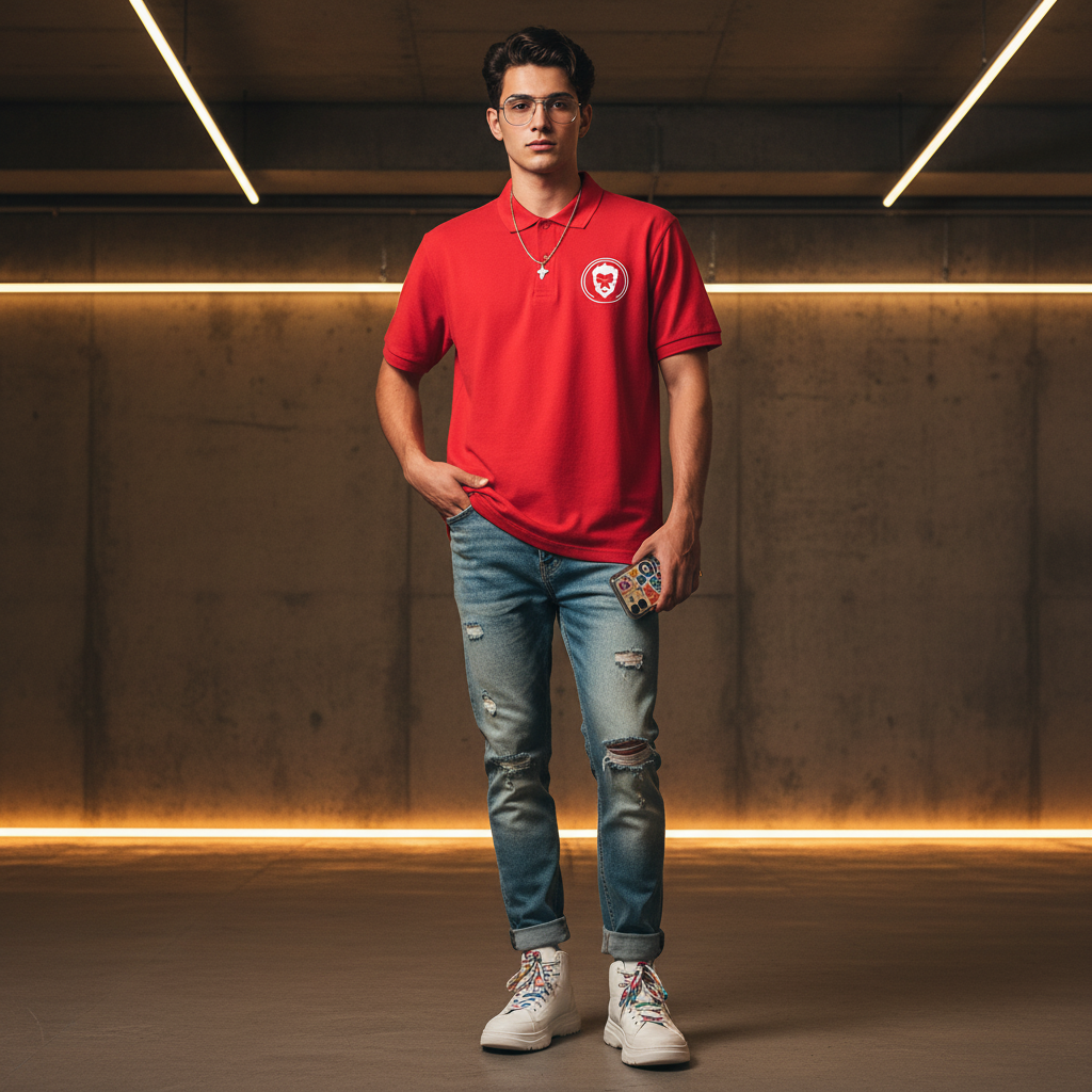 Red Polo T-Shirt Streetwear Outfits Men | Half Sleeve Premium Cotton | StreetSmith