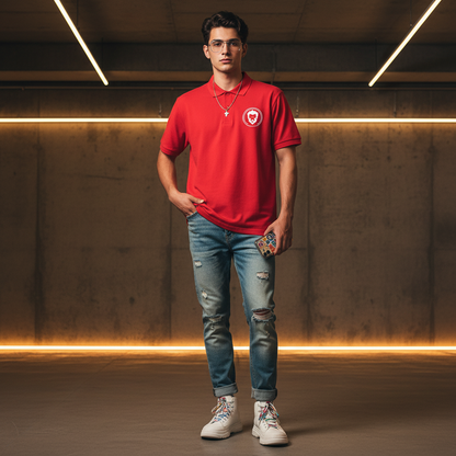 Red Polo T-Shirt Streetwear Outfits Men | Half Sleeve Premium Cotton | StreetSmith
